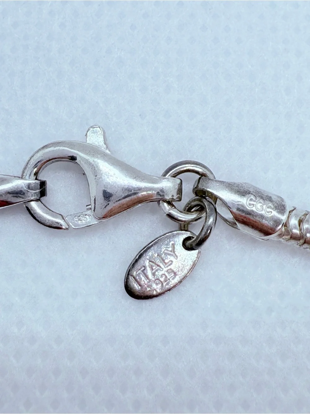Zable Zabie Italian Made Sterling Silver Bracelet with Blue Mermaid Tail Charm